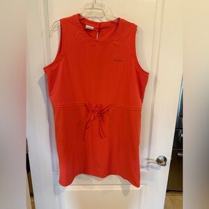 Columbia Women's salmon Bogata Bay UPF sleeveless Dress plus sz XXL pockets